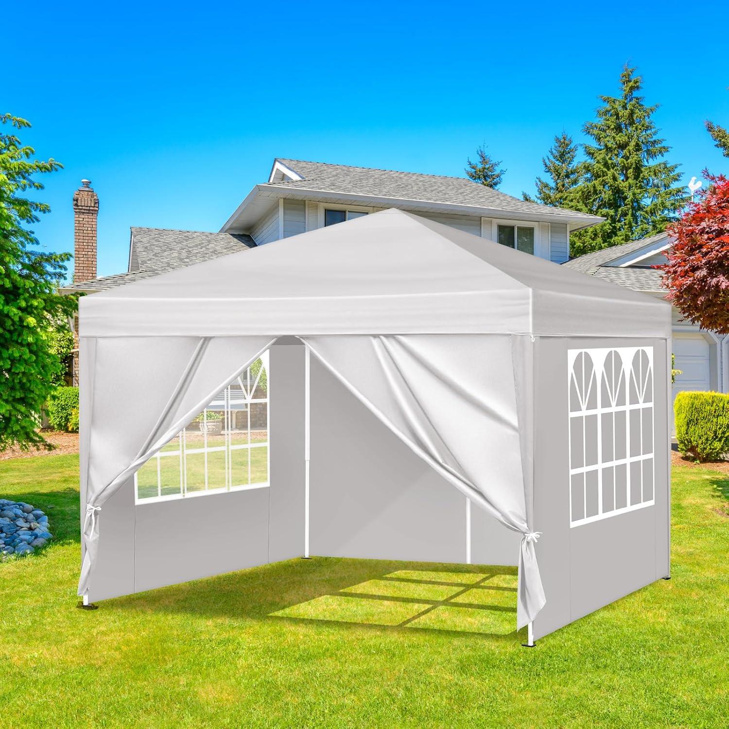 Carpa Plegable Impermeable MIIEELO 3x3m con 2 Puertas y Ventanas
