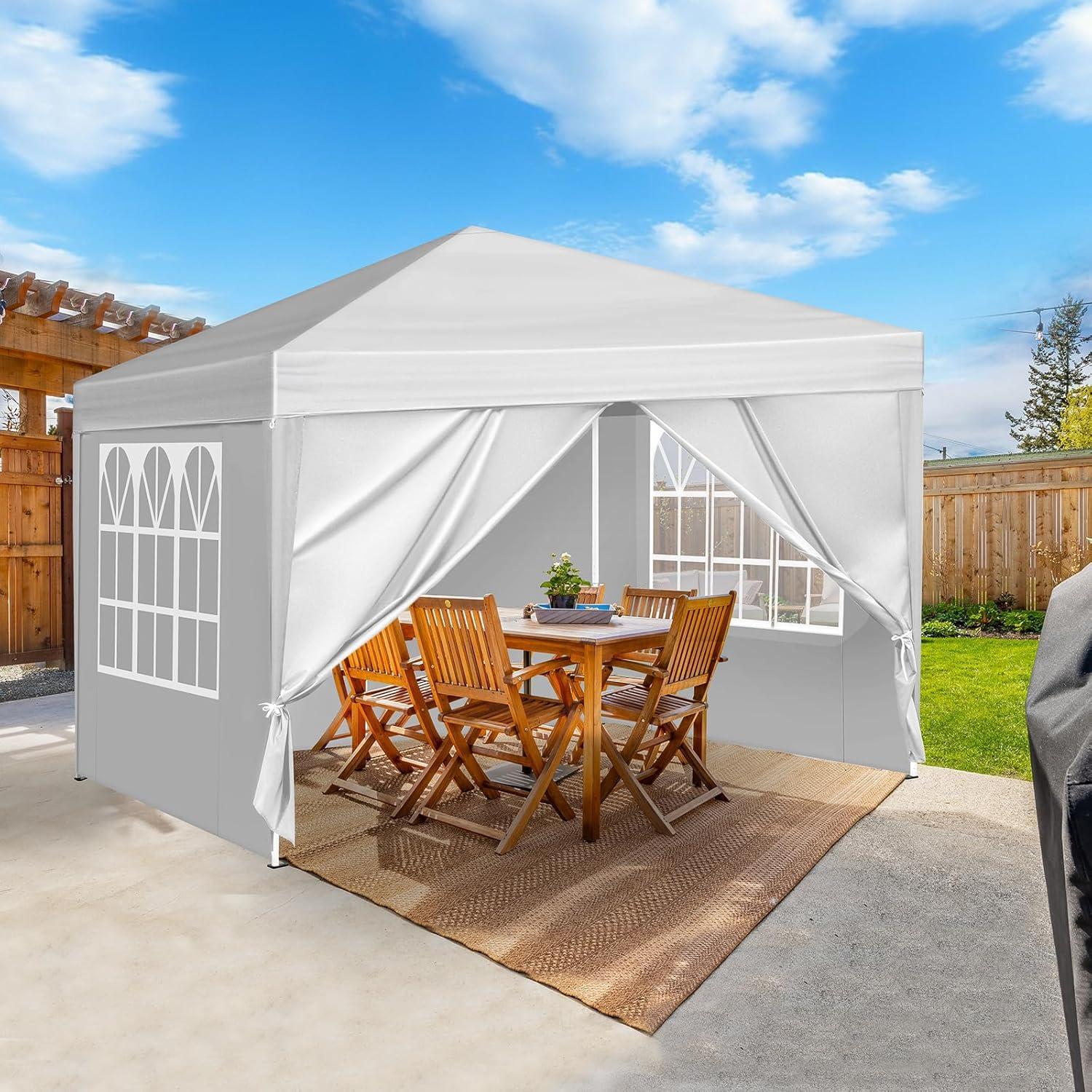 Carpa Plegable Impermeable MIIEELO 3x3m con 2 Puertas y Ventanas