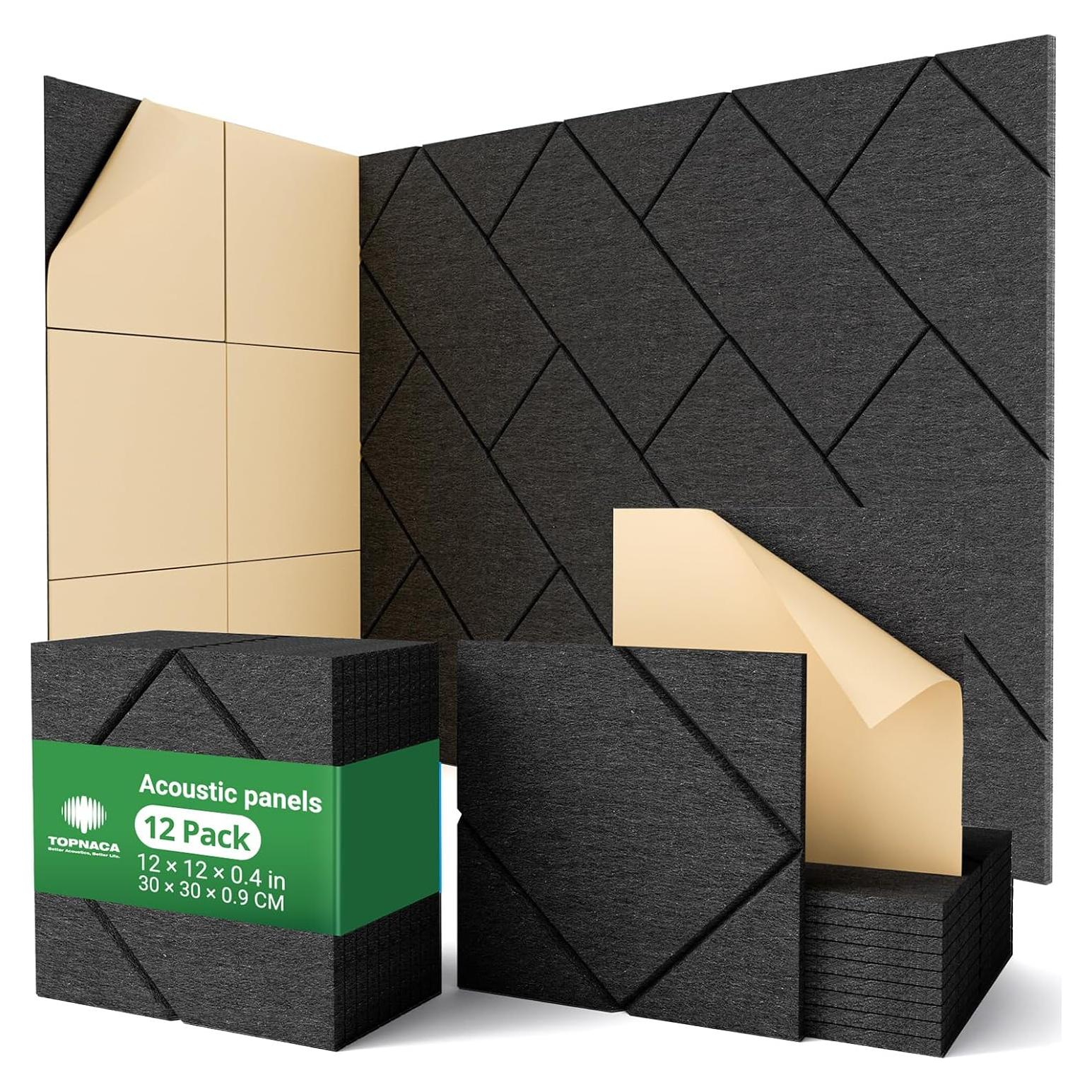 Paquete de 12 Paneles Acústicos Aislantes Topnaca 30.48x30.48cm