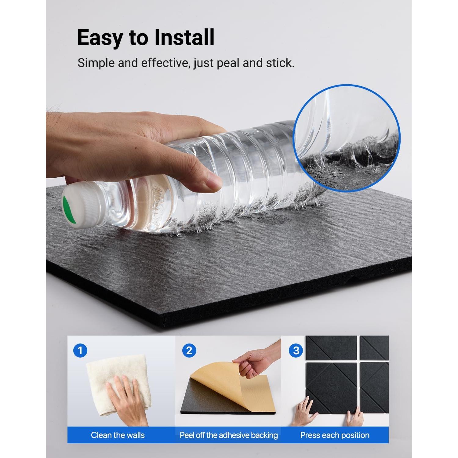 Paquete de 12 Paneles Acústicos Aislantes Topnaca 30.48x30.48cm