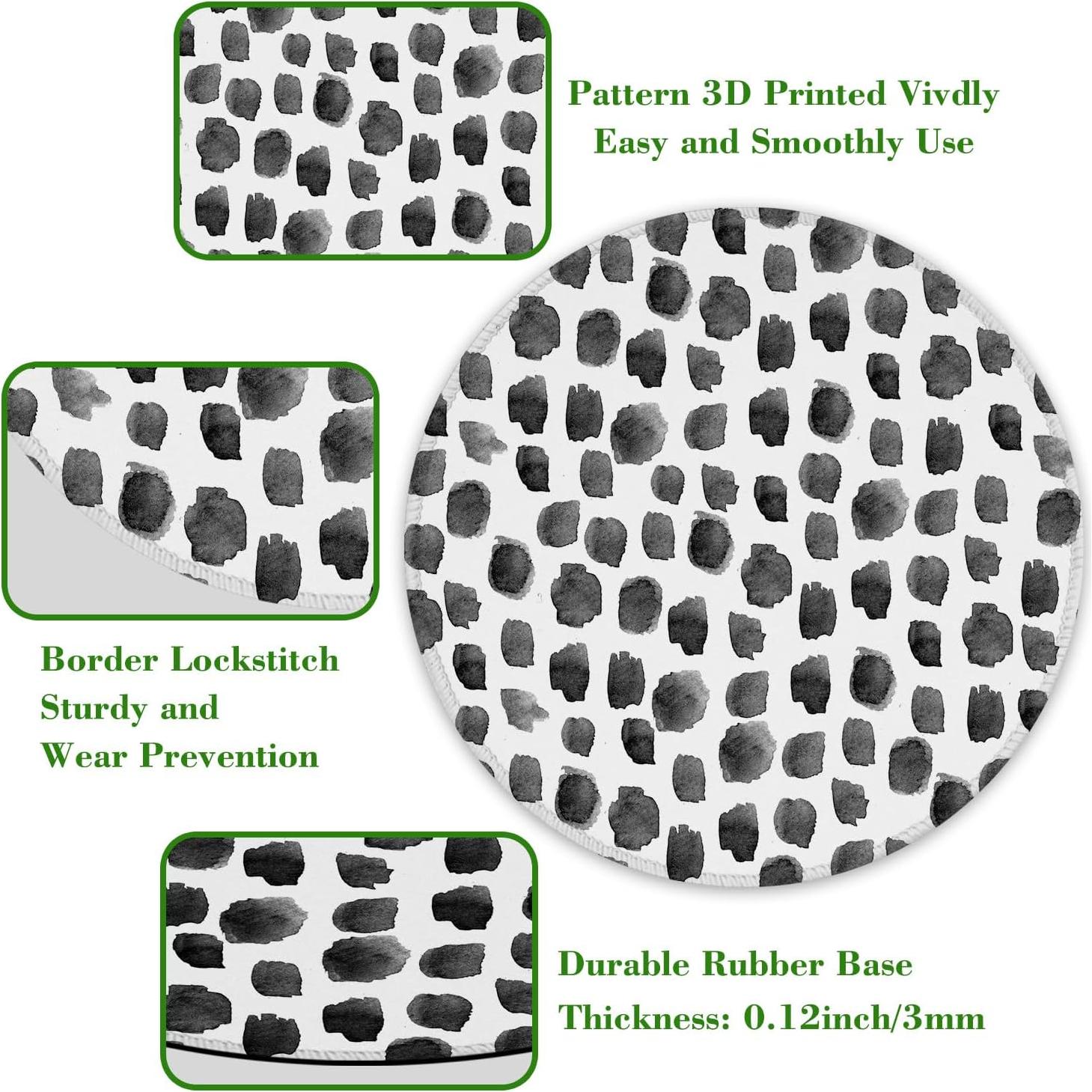 Alfombrilla de Ratón Redonda Ghatobty Puntos Negros 20 cm