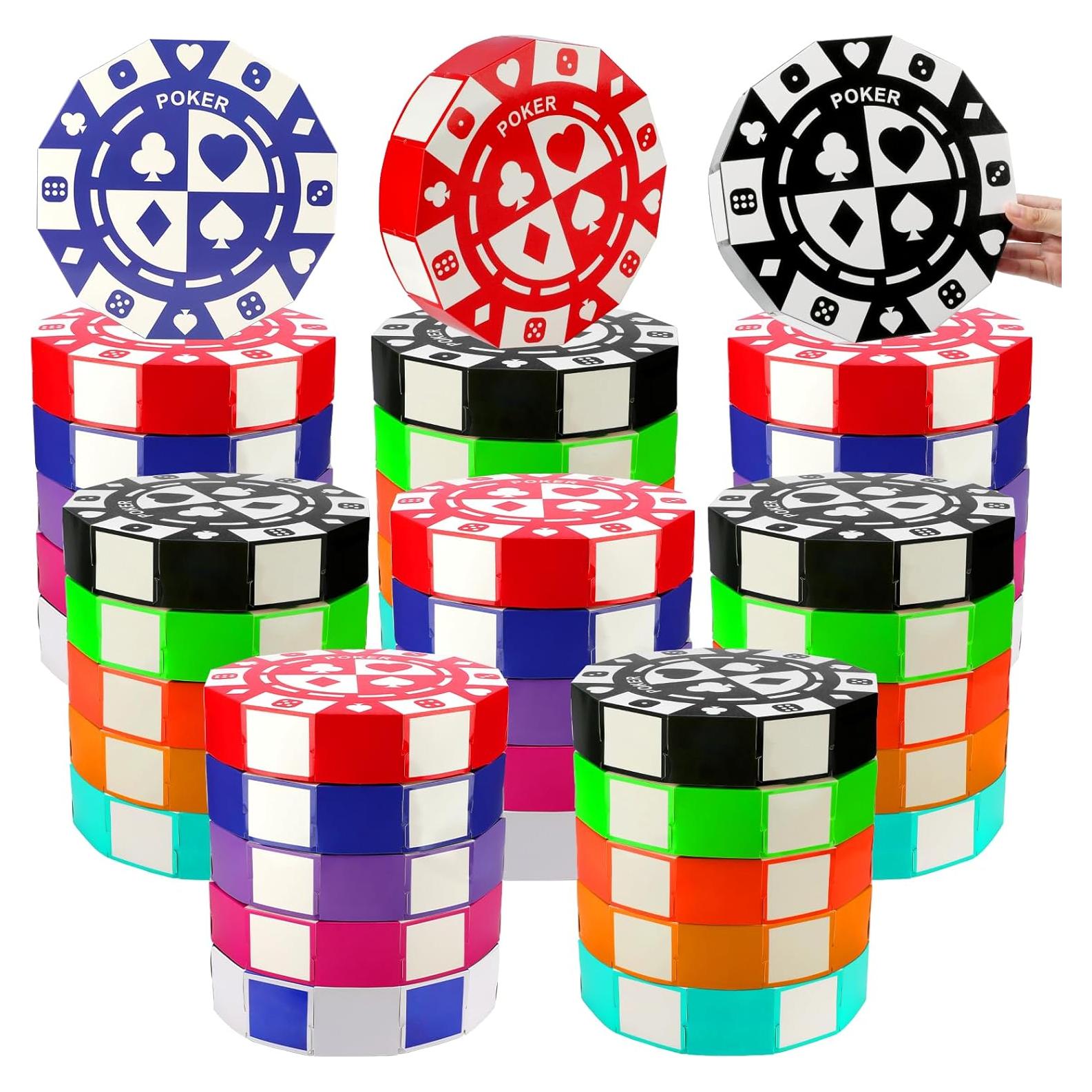 40 PCS Decoración Fiesta Casino Cajas Fichas 22,86 cm