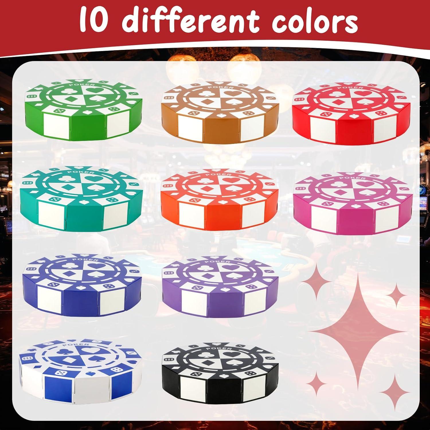 40 PCS Decoración Fiesta Casino Cajas Fichas 22,86 cm