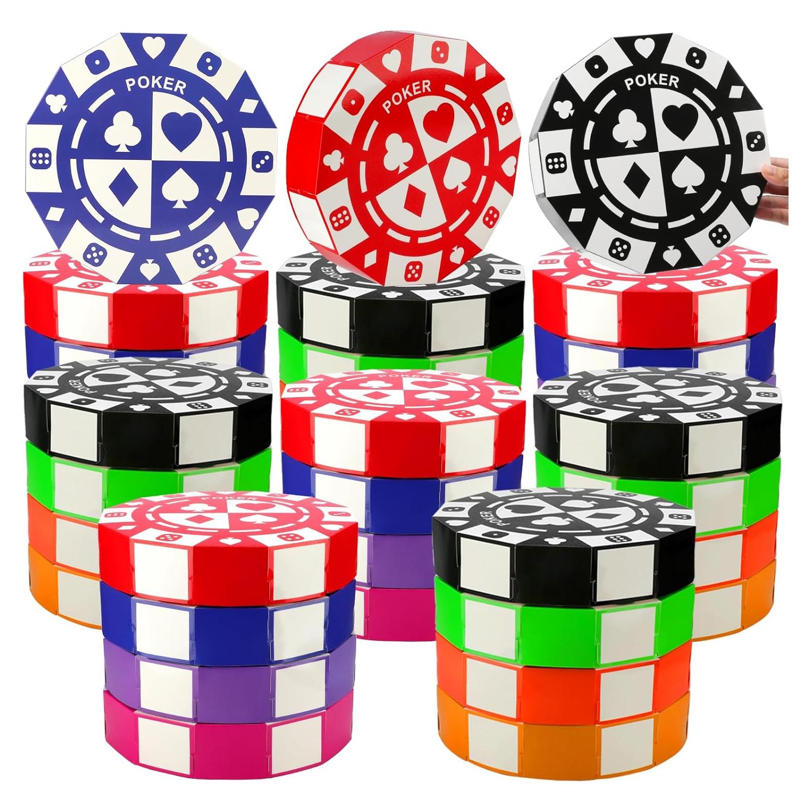 32 PCS Decoración Fiesta Casino SAYAYA Cajas Fichas 22,86 cm