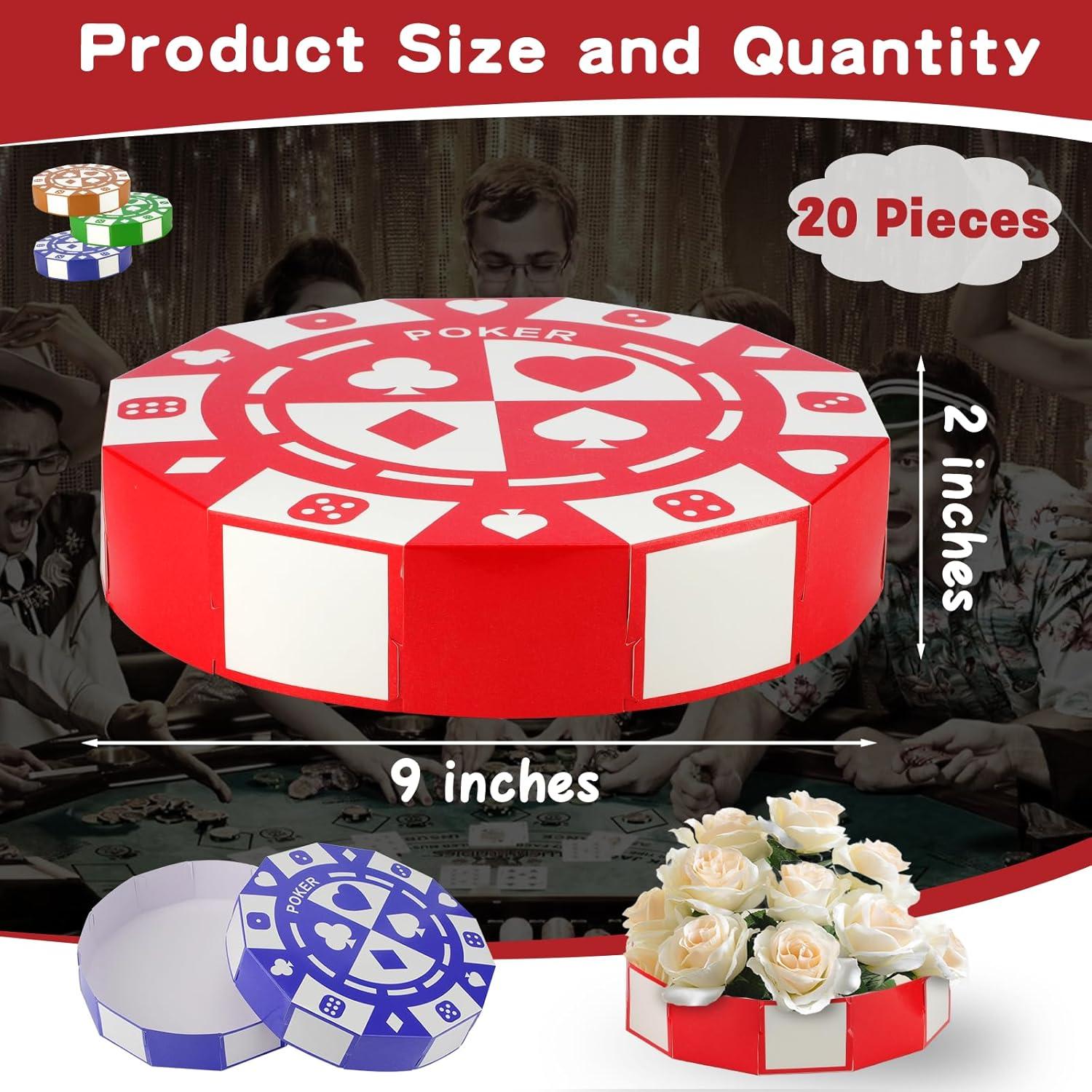 20 Cajas Decorativas de Fichas de Póker SAYAYA 22,86 cm