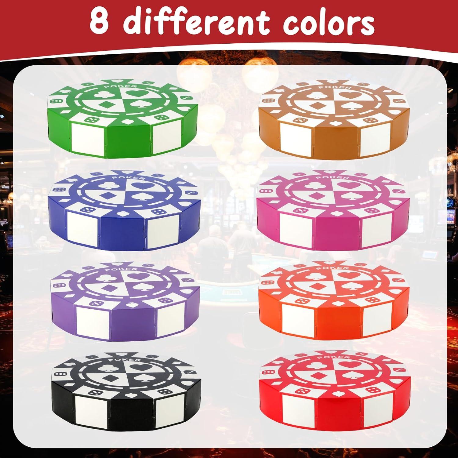 16 Piezas Decoración Fiesta Casino Cajas Fichas 22,86 cm