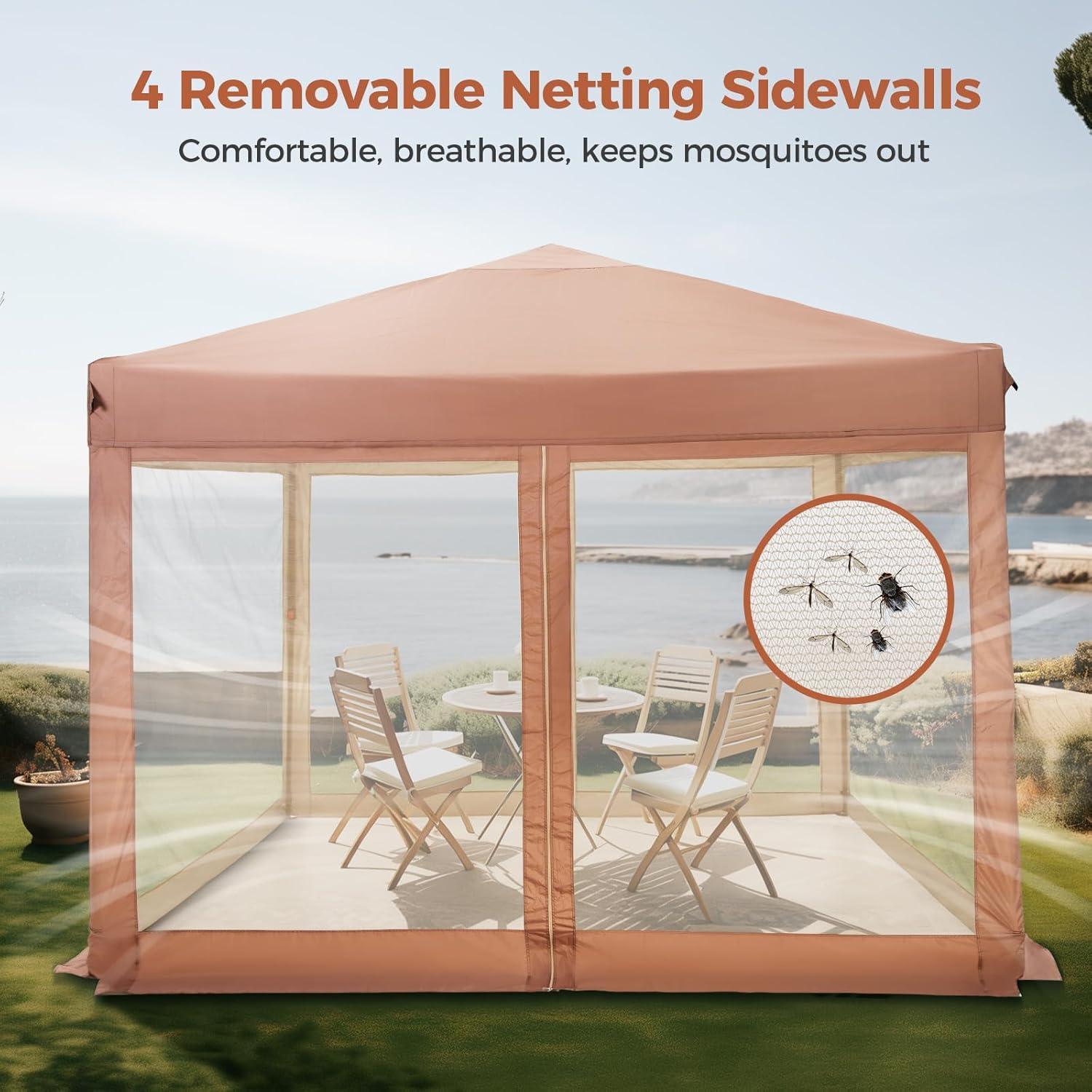 Carpa Pop-Up 3.05x3.05m GREEN PARTY con Mosquitera y Accesorios