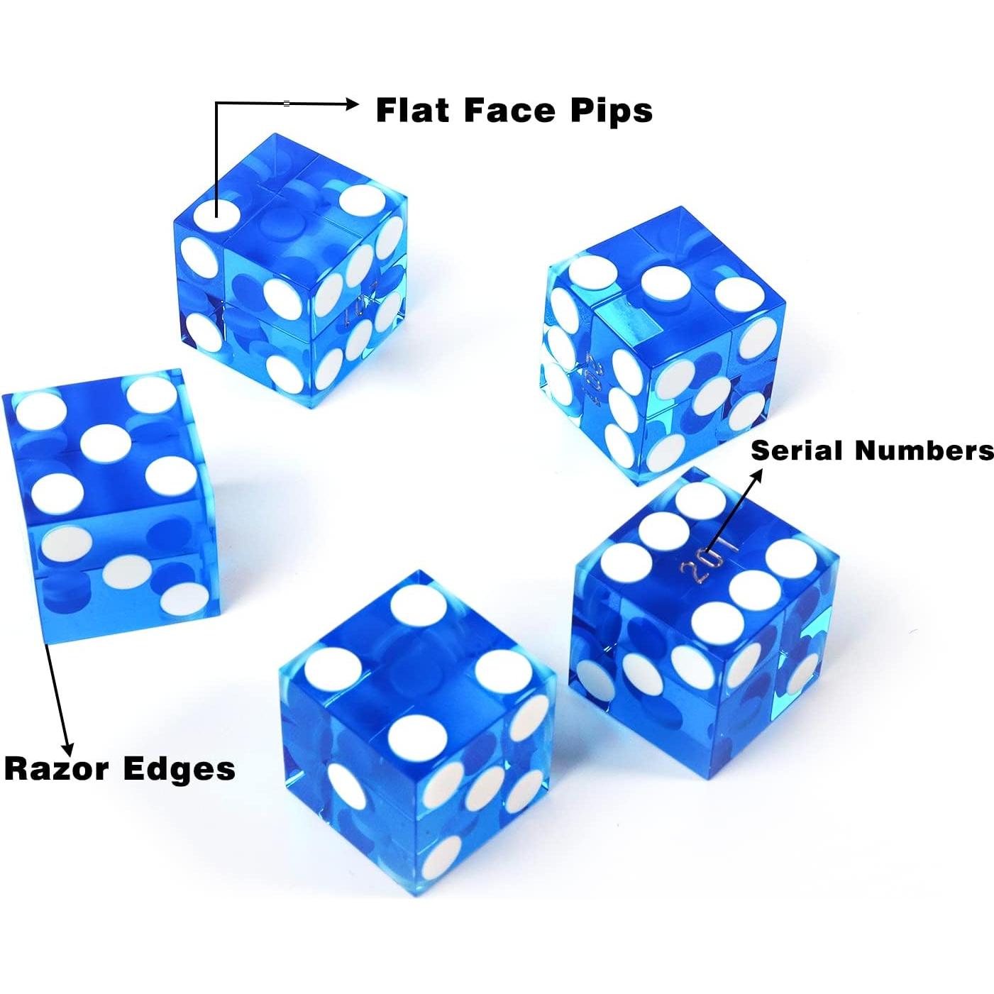 Juego de Dados de Casino GSE 5 Piezas 19mm Azul