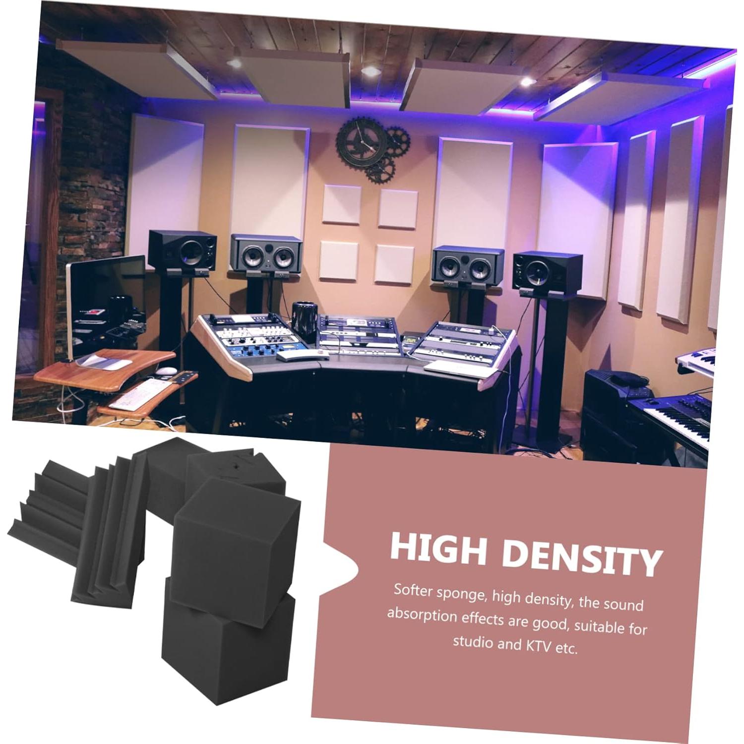 16pcs Low Frequency Acoustic Bass Traps Sound Absorbing Panels for Home Theater Ktv and Recording Studio High Density Sound Dampening for Corner Installation