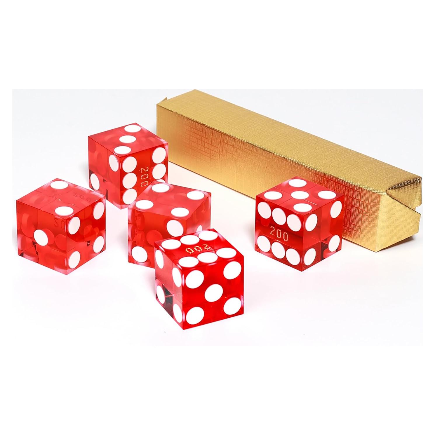 Dados de Casino GSE Set de 5 Rojo 19mm Alta Precisión