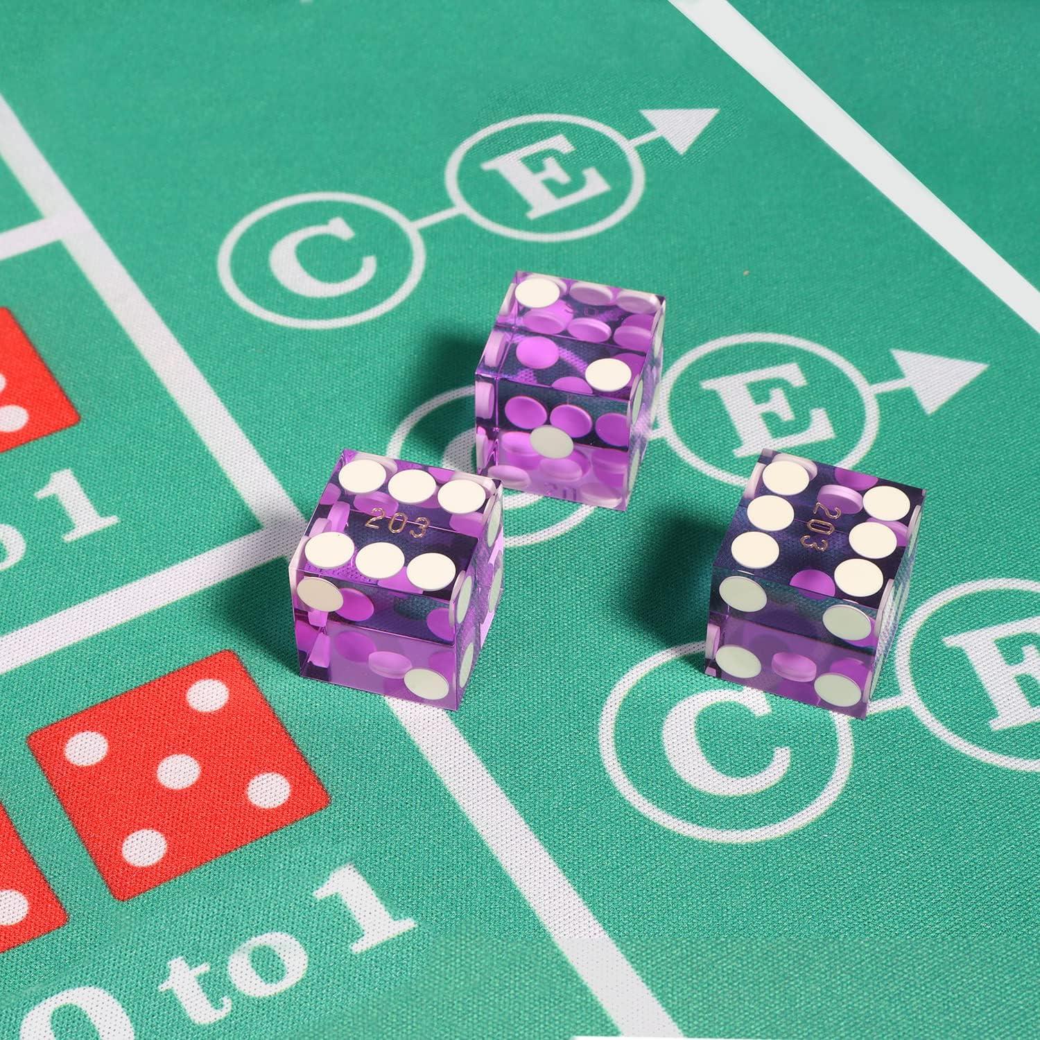 Dados de Casino GSE Morados 19mm Set de 5 Alta Precisión