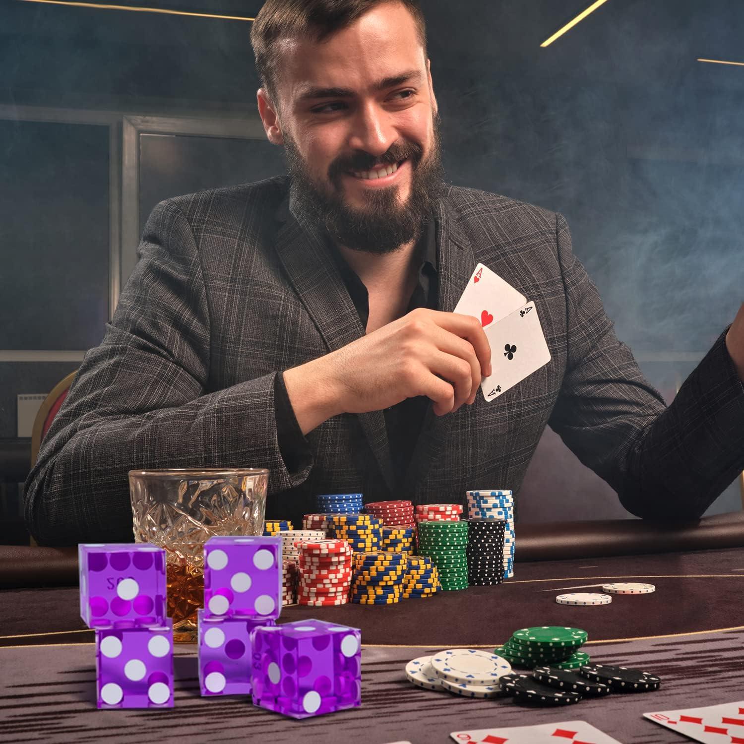 Dados de Casino GSE Morados 19mm Set de 5 Alta Precisión