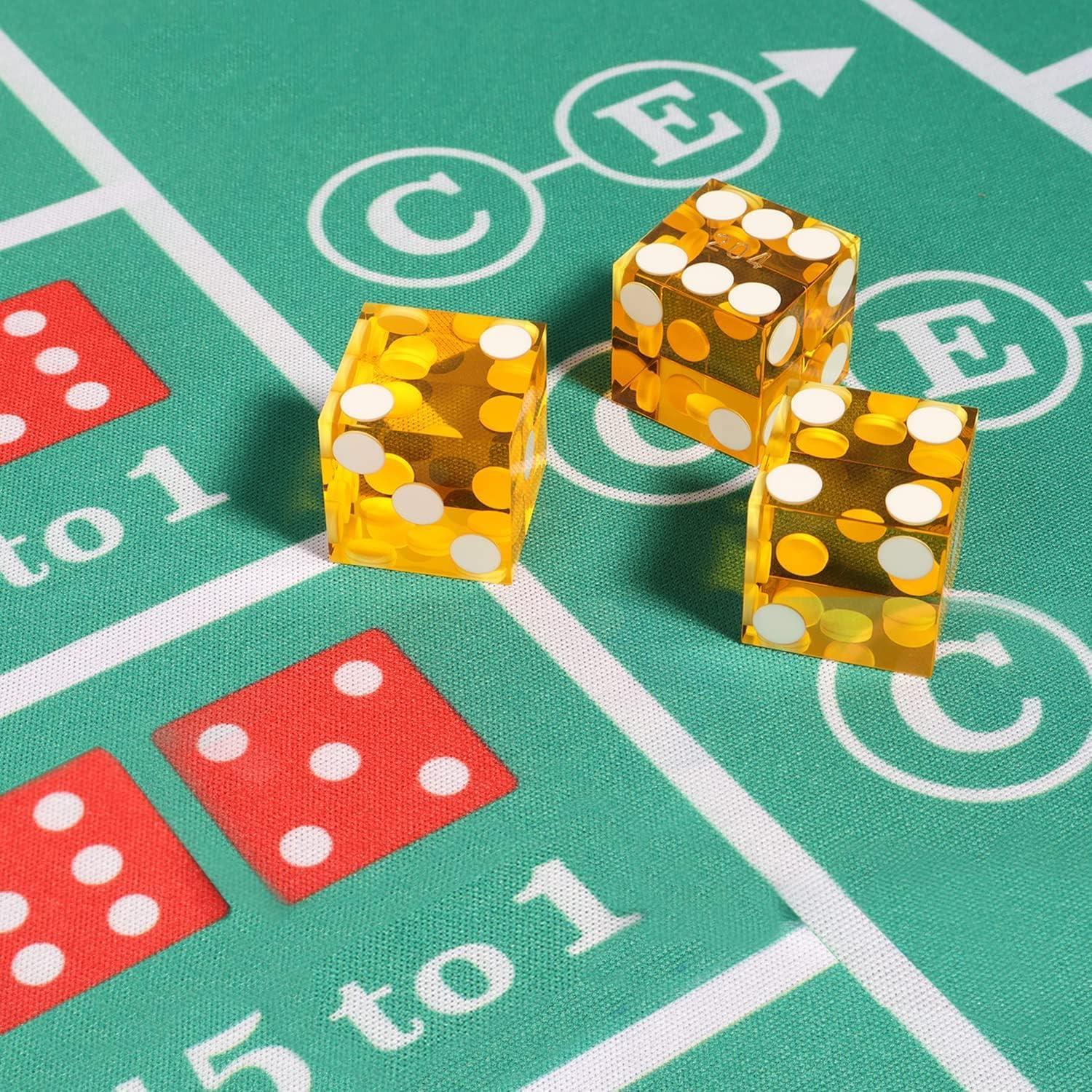 Dados de Casino GSE Amarillo 25 Piezas 19 mm Alta Precisión