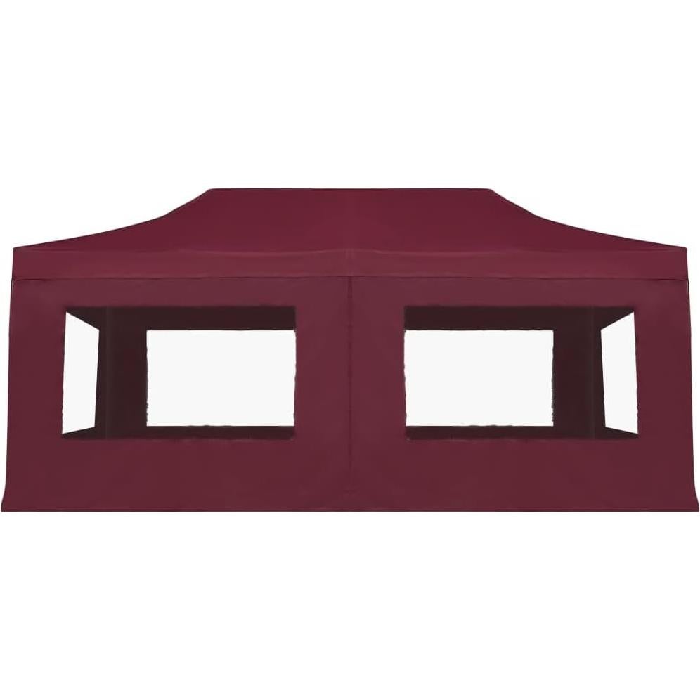 Carpa de Fiesta Plegable YELWHI 5.7x3m Rojo Vino Resistente al Agua