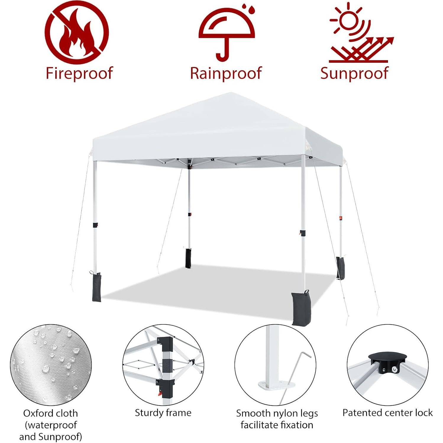 Carpa Plegable 3x3m ChicCoutured Blanca, Resistente al Agua