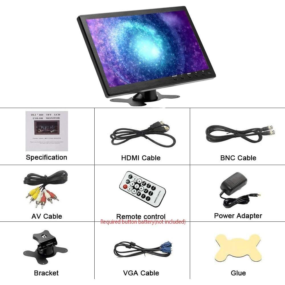 Monitor Portátil Hikity 10.1" HDMI 1024x600 con Altavoces