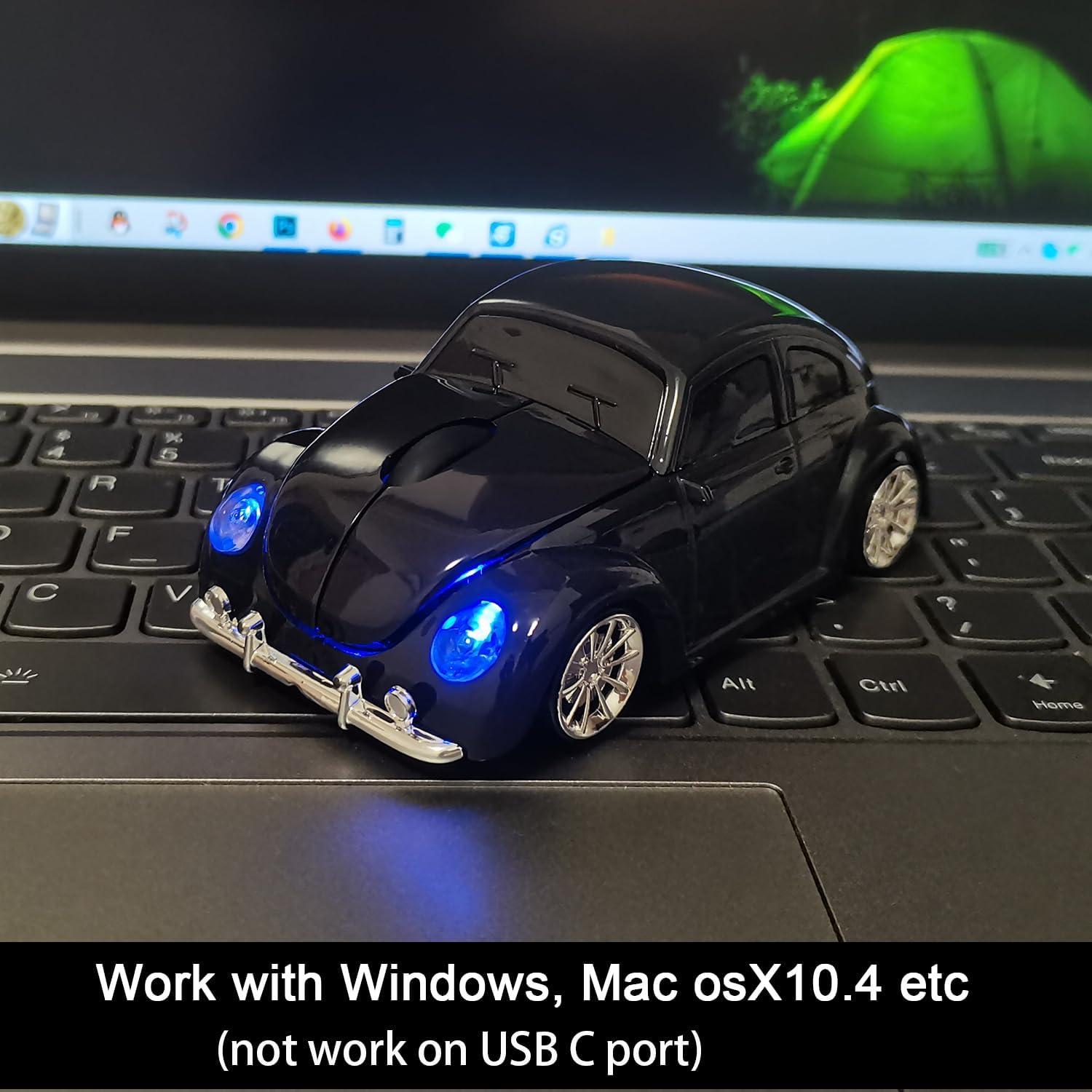 Ratón Inalámbrico WUQIDA en Forma de Coche Negro 1600 DPI