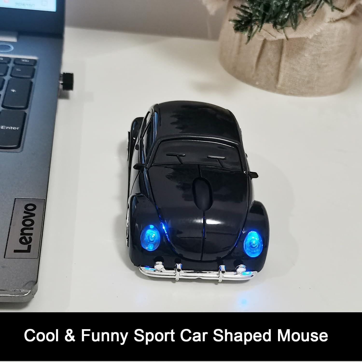 Ratón Inalámbrico WUQIDA en Forma de Coche Negro 1600 DPI