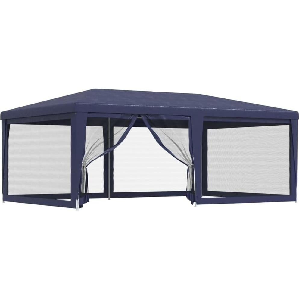Carpa de Fiesta Azul GROSERY 6 Paredes Malla HDPE 5.97x3.96m