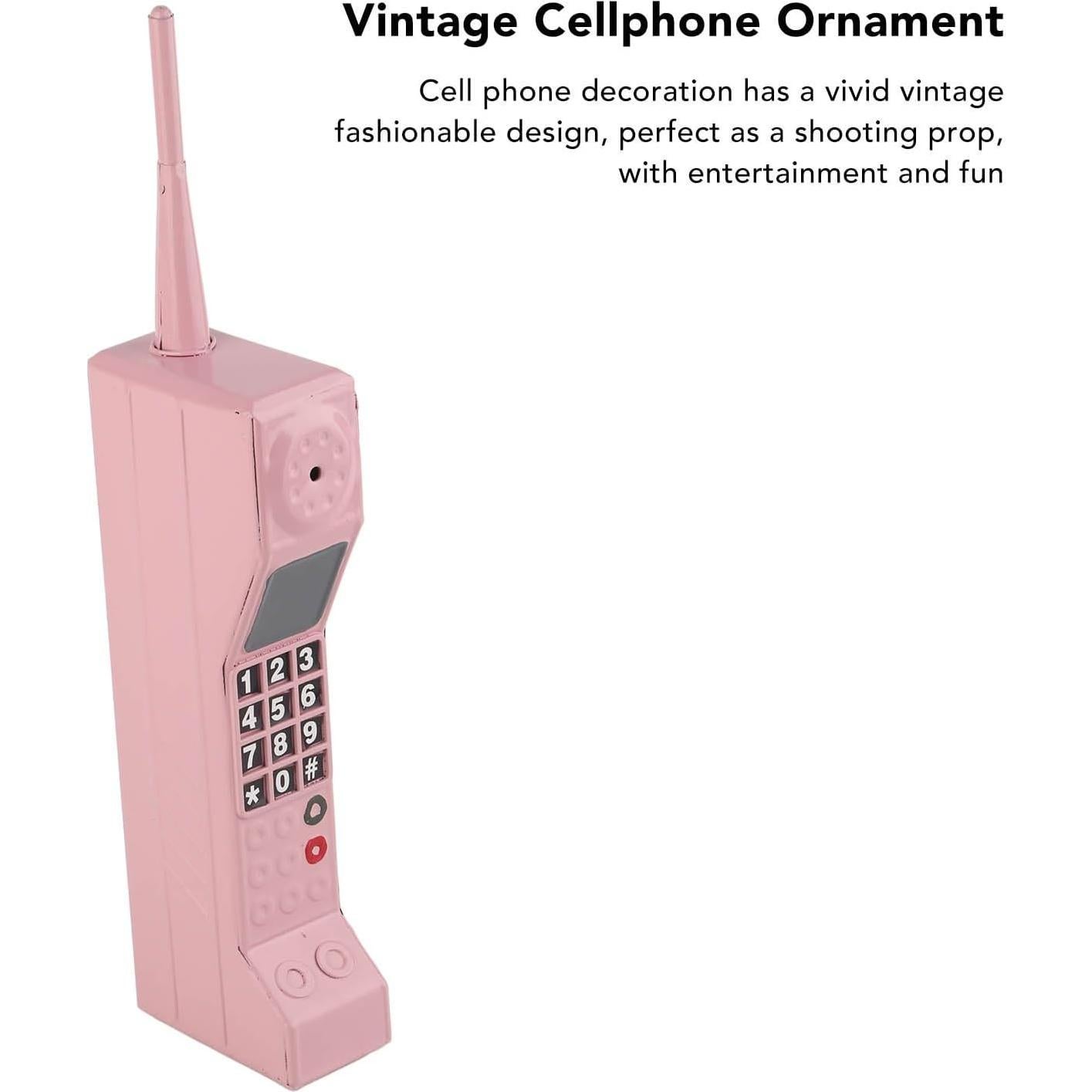 Prop de Teléfono Retro de Ladrillo WALFRONT 32 cm Hierro Rosa