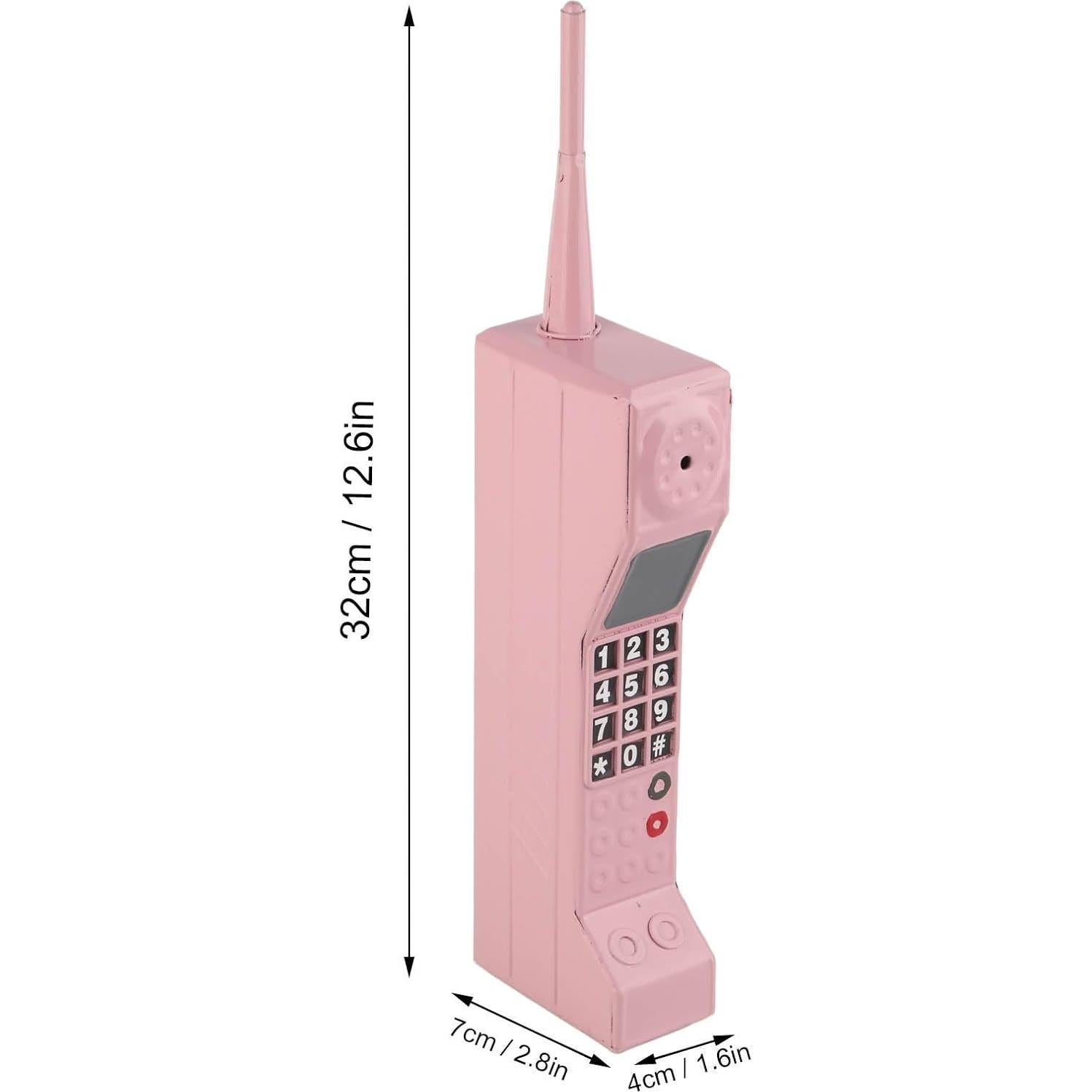 Prop de Teléfono Retro de Ladrillo WALFRONT 32 cm Hierro Rosa