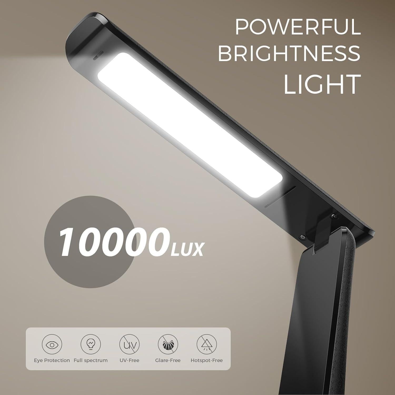 Lámpara de Terapia de Luz COTLIKE 10000 LUX LED Negra