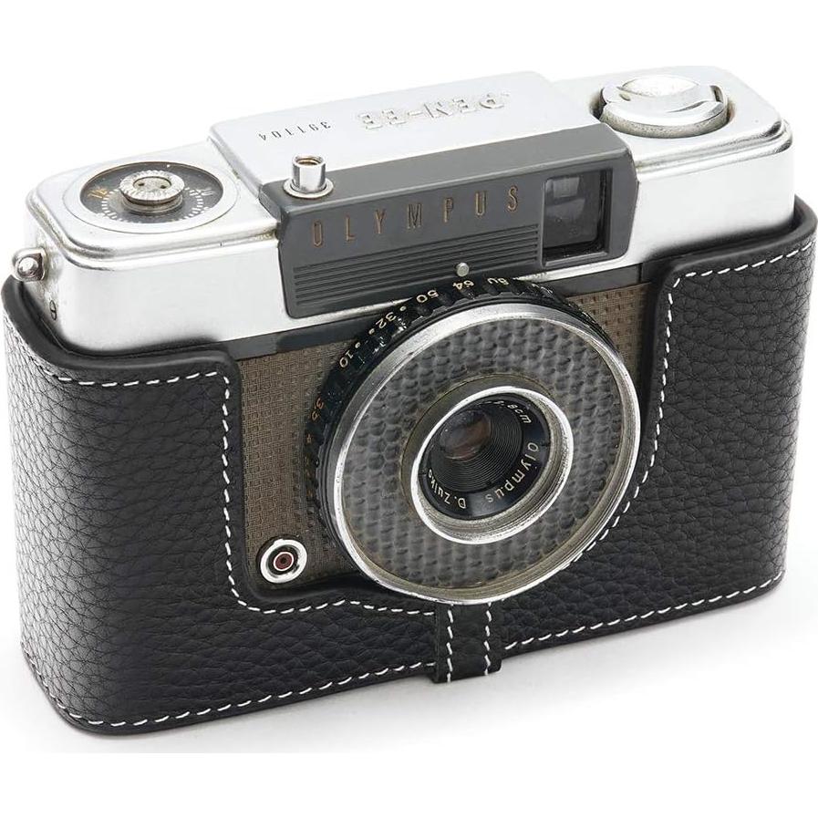 Funda de cámara BolinUS para Olympus PEN-EE de cuero negro