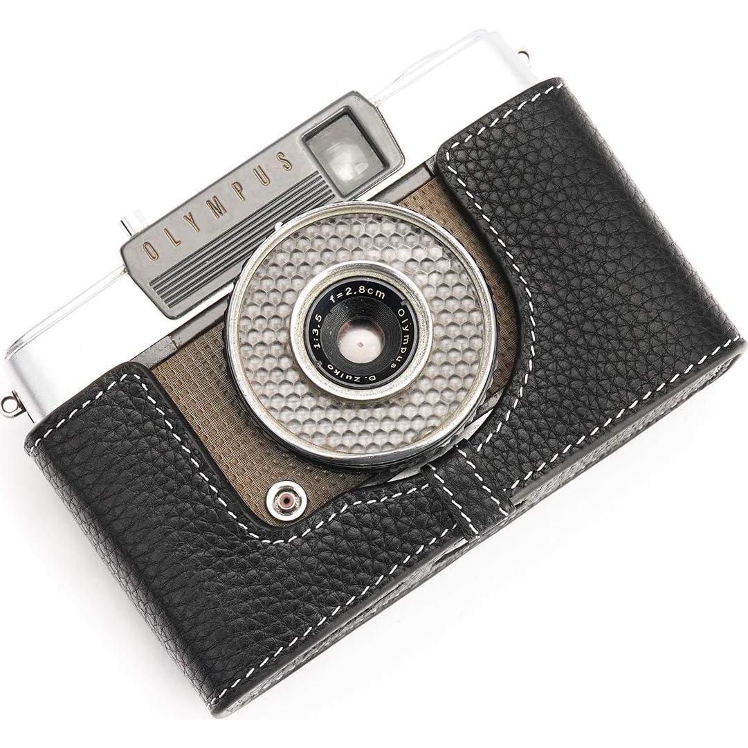 Funda de cámara BolinUS para Olympus PEN-EE de cuero negro