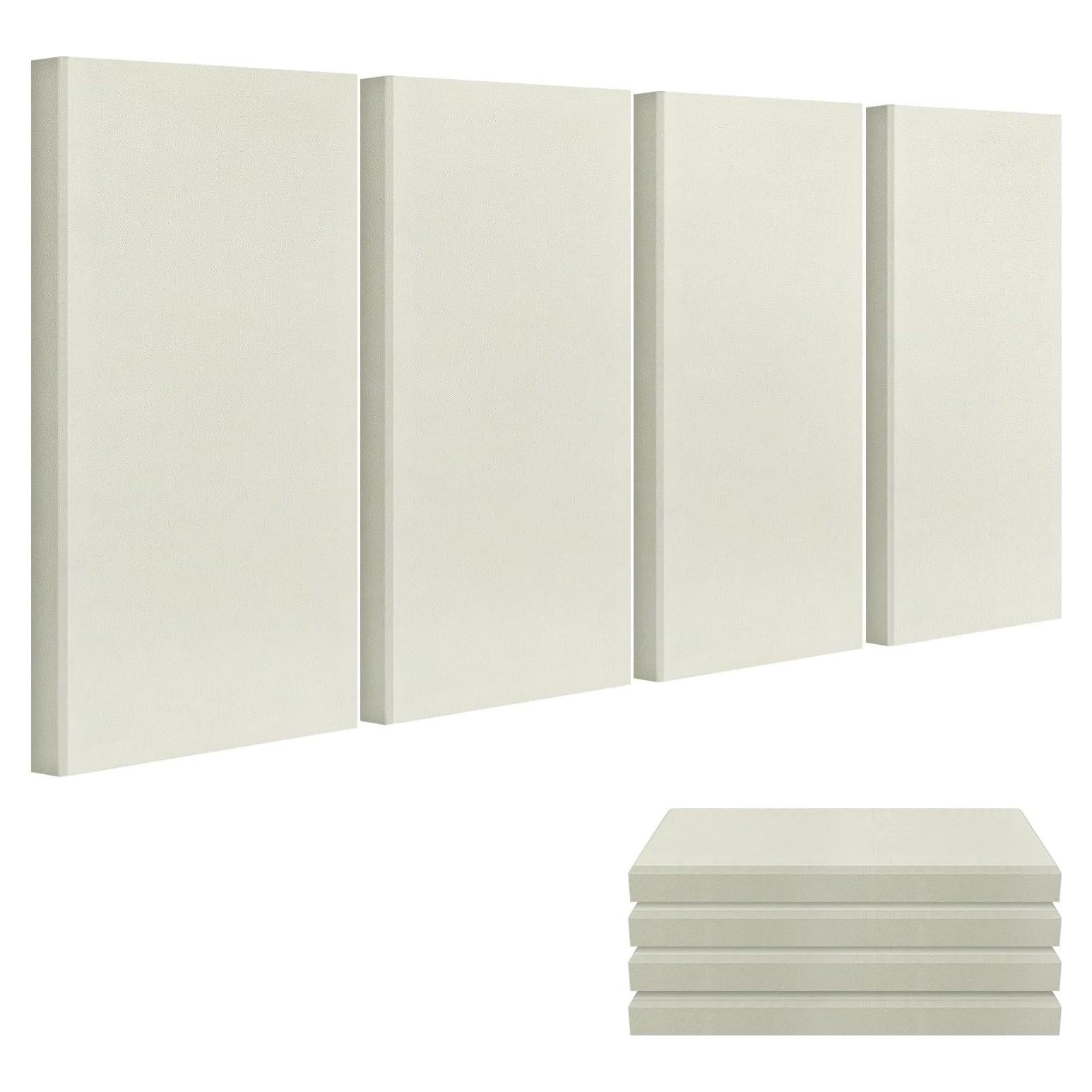 Panel Acústico de Fibra de Vidrio Beige 60x30 cm - 4 Piezas