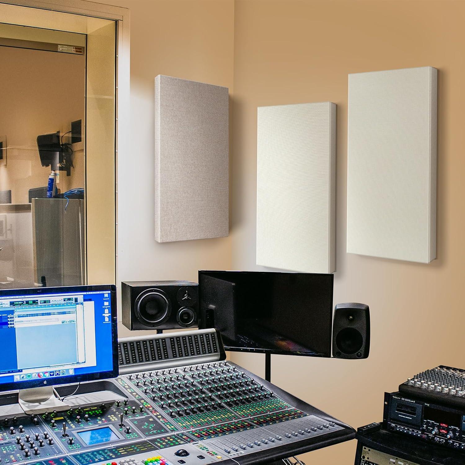 Panel Acústico de Fibra de Vidrio Beige 60x30 cm - 4 Piezas