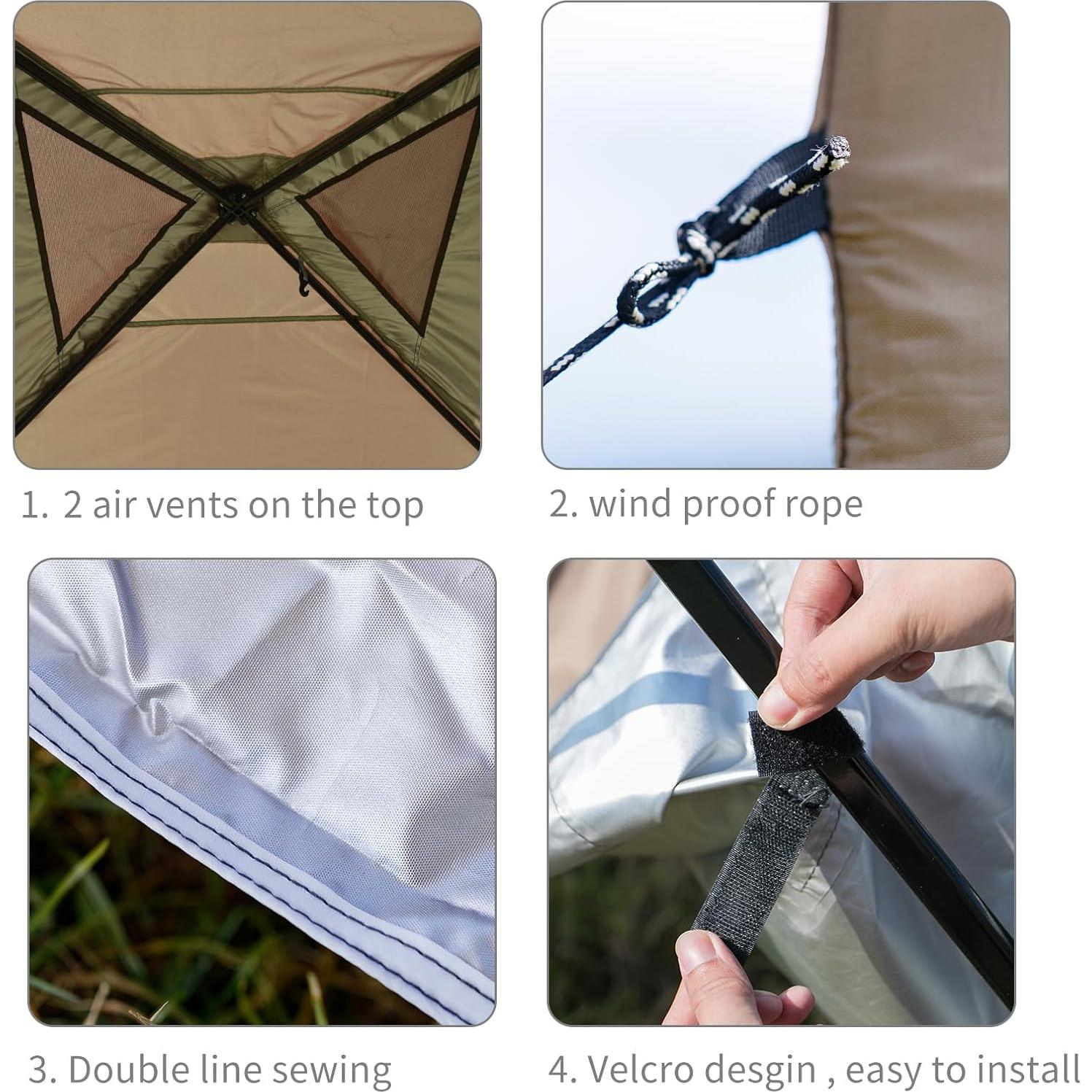Cubierta de Toldos 3x3m MOQI Impermeable Tela Oxford 150D