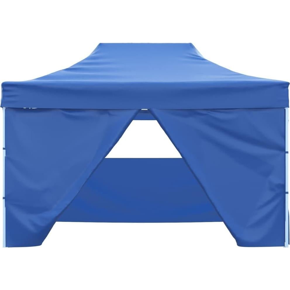 Carpa de Fiesta Plegable YELWHI 280x410 cm Azul Resistente UV