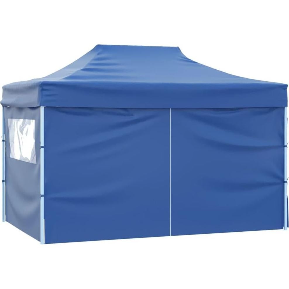 Carpa de Fiesta Plegable YELWHI 280x410 cm Azul Resistente UV
