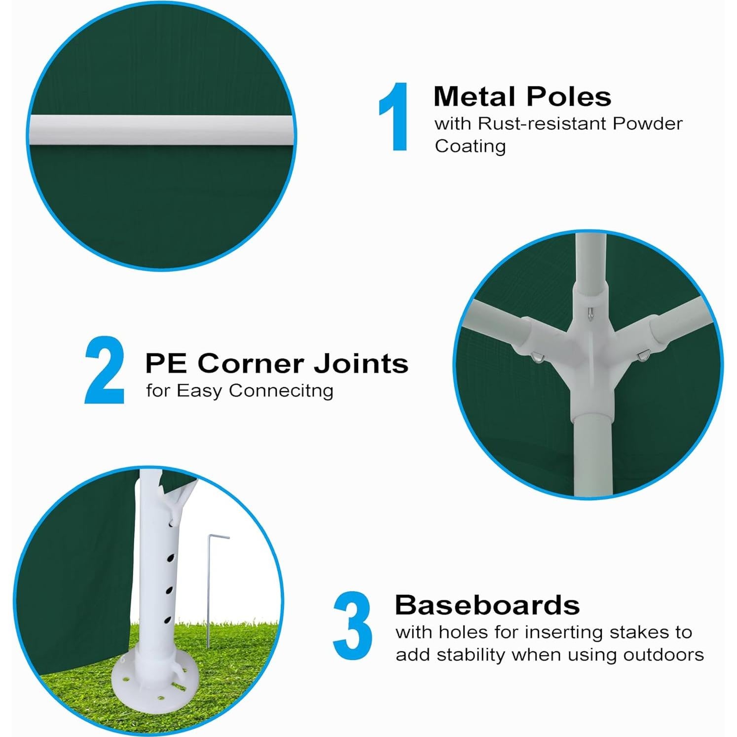 10'x10' Party Tent, Commercial Gazebo Tent, with 4 Removable Walls, Windows, Zipper Door, Portable Canopy Tent for Outdoor Event, Wedding Party, Bench