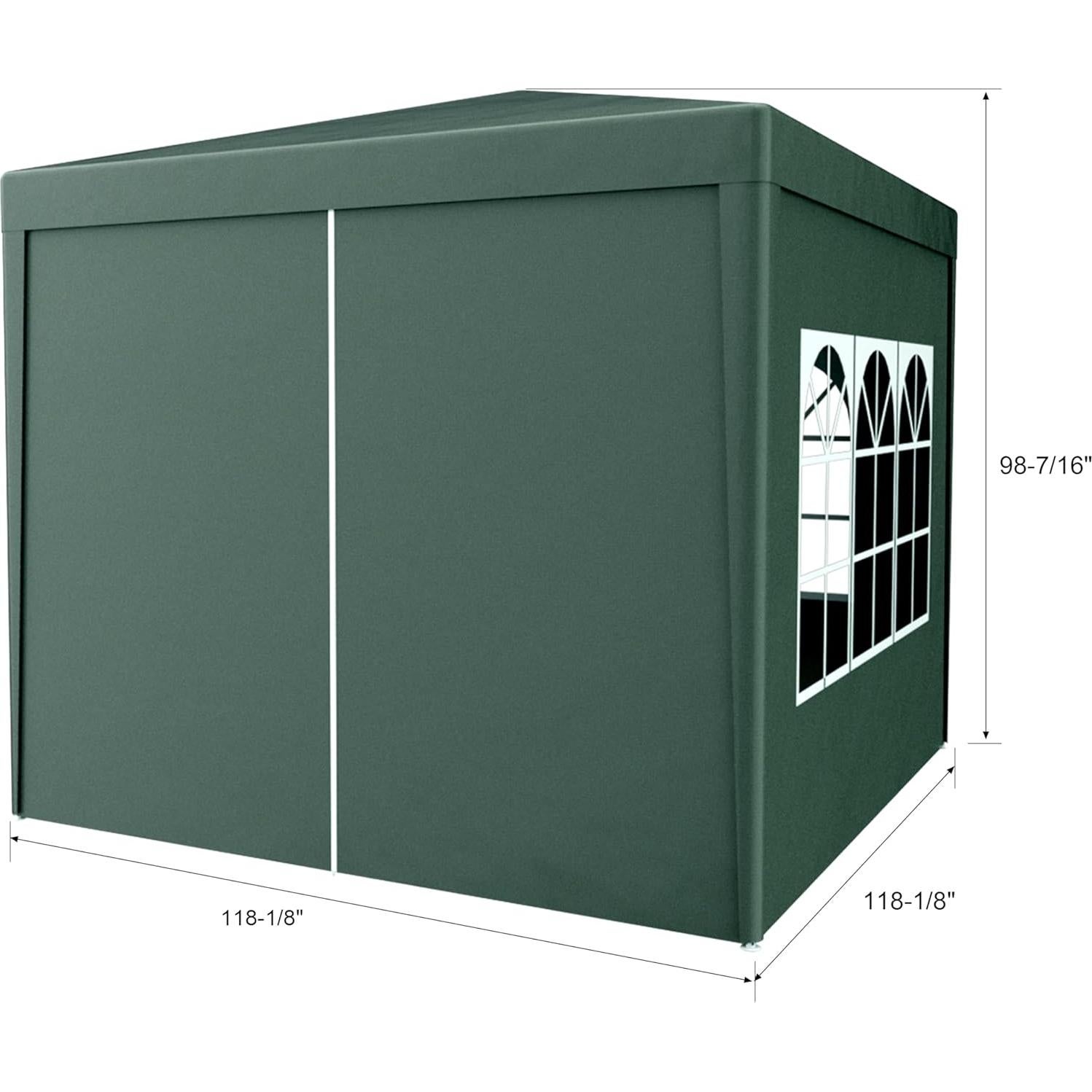 10'x10' Party Tent, Commercial Gazebo Tent, with 4 Removable Walls, Windows, Zipper Door, Portable Canopy Tent for Outdoor Event, Wedding Party, Bench