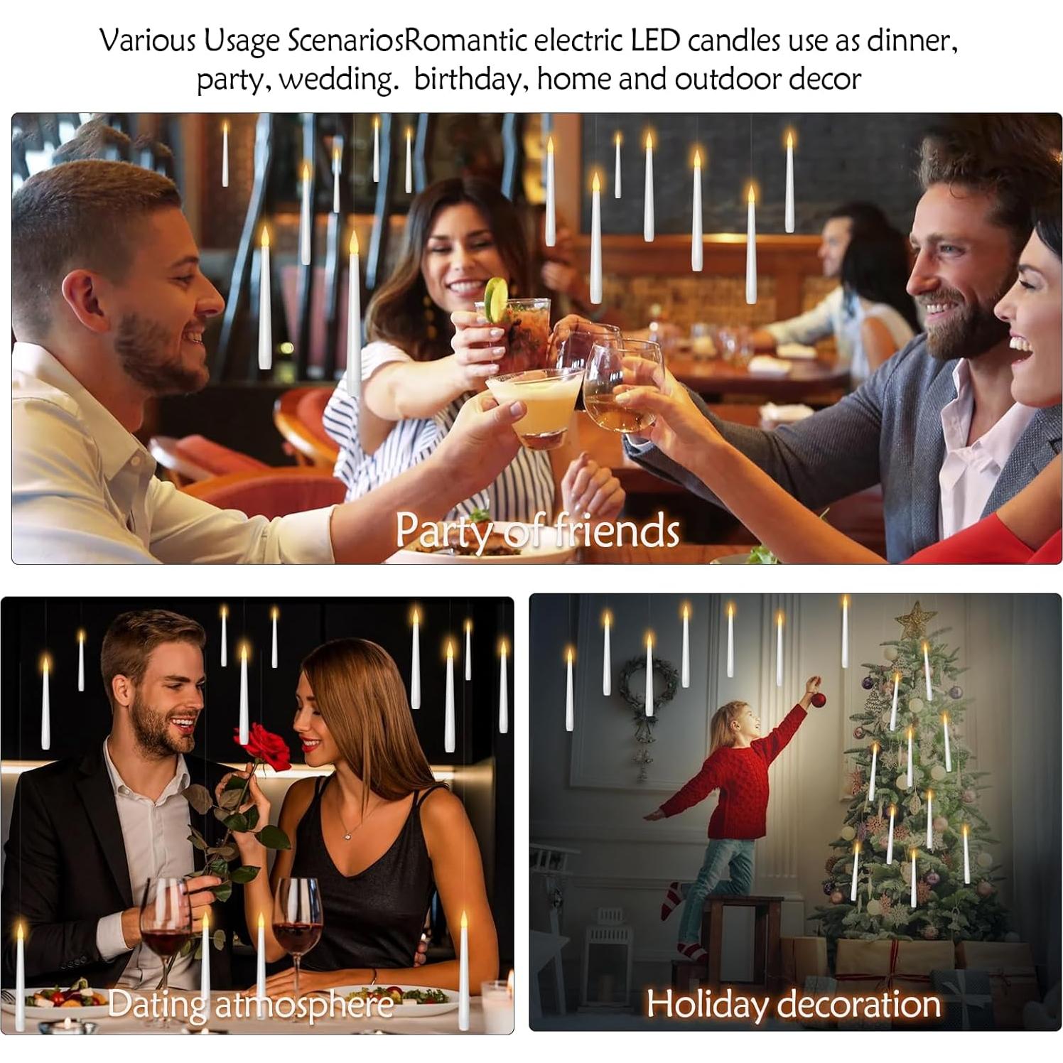 Velas Flotantes LED Kakoya 20 Pcs con Control Remoto