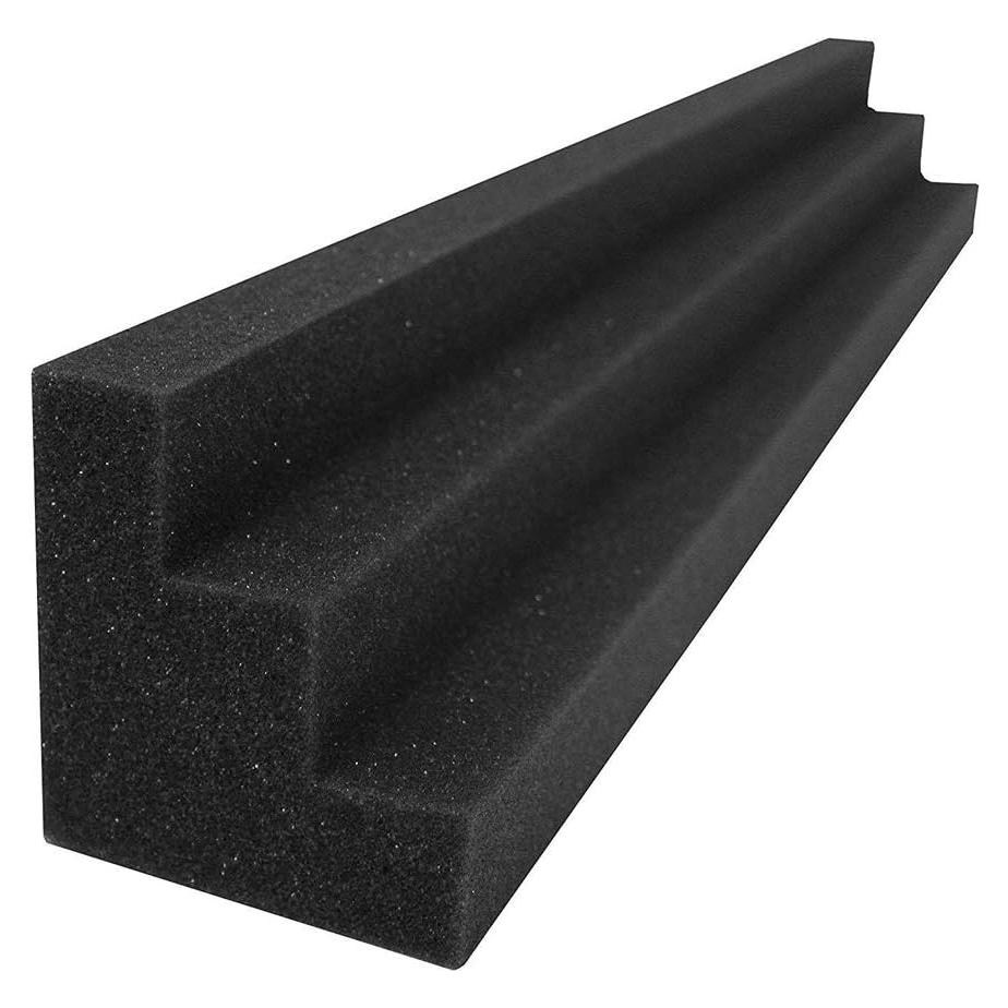 Column Acoustic Wedge Studio Soundproofing Foam Corner Block Finish Corner Wall in Studios or Home Theater (2 Pack) - Color: Charcoal