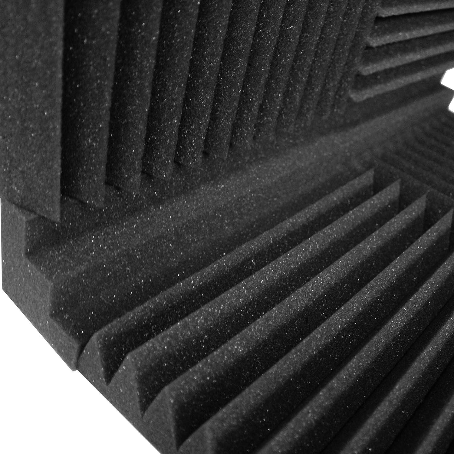 Column Acoustic Wedge Studio Soundproofing Foam Corner Block Finish Corner Wall in Studios or Home Theater (2 Pack) - Color: Charcoal