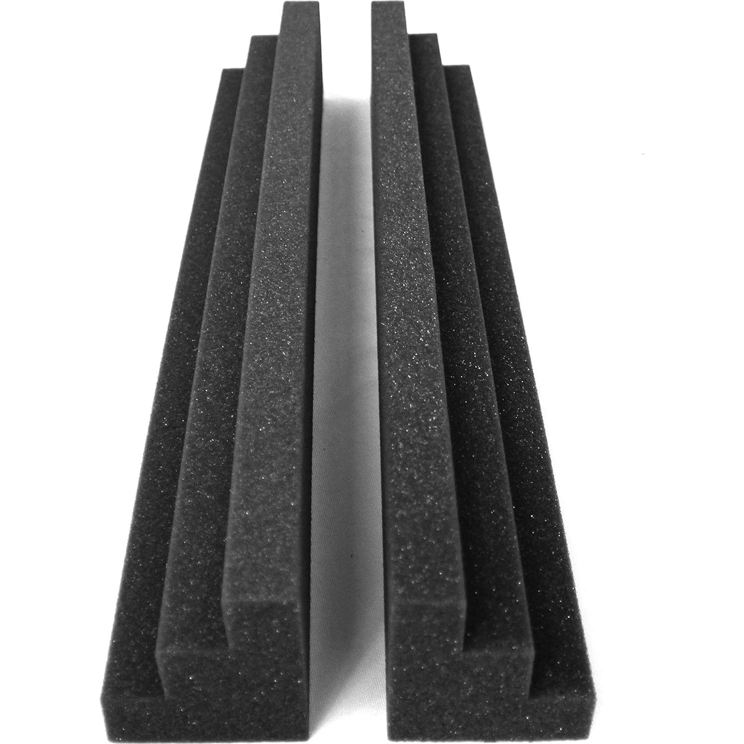 Column Acoustic Wedge Studio Soundproofing Foam Corner Block Finish Corner Wall in Studios or Home Theater (2 Pack) - Color: Charcoal