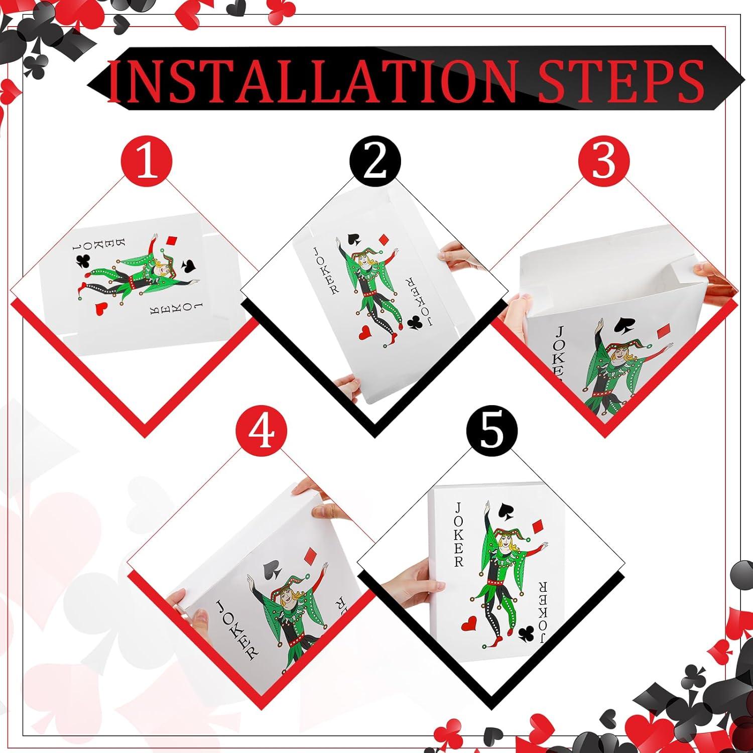 24 Cajas de Decoración de Póker Temática de Casino