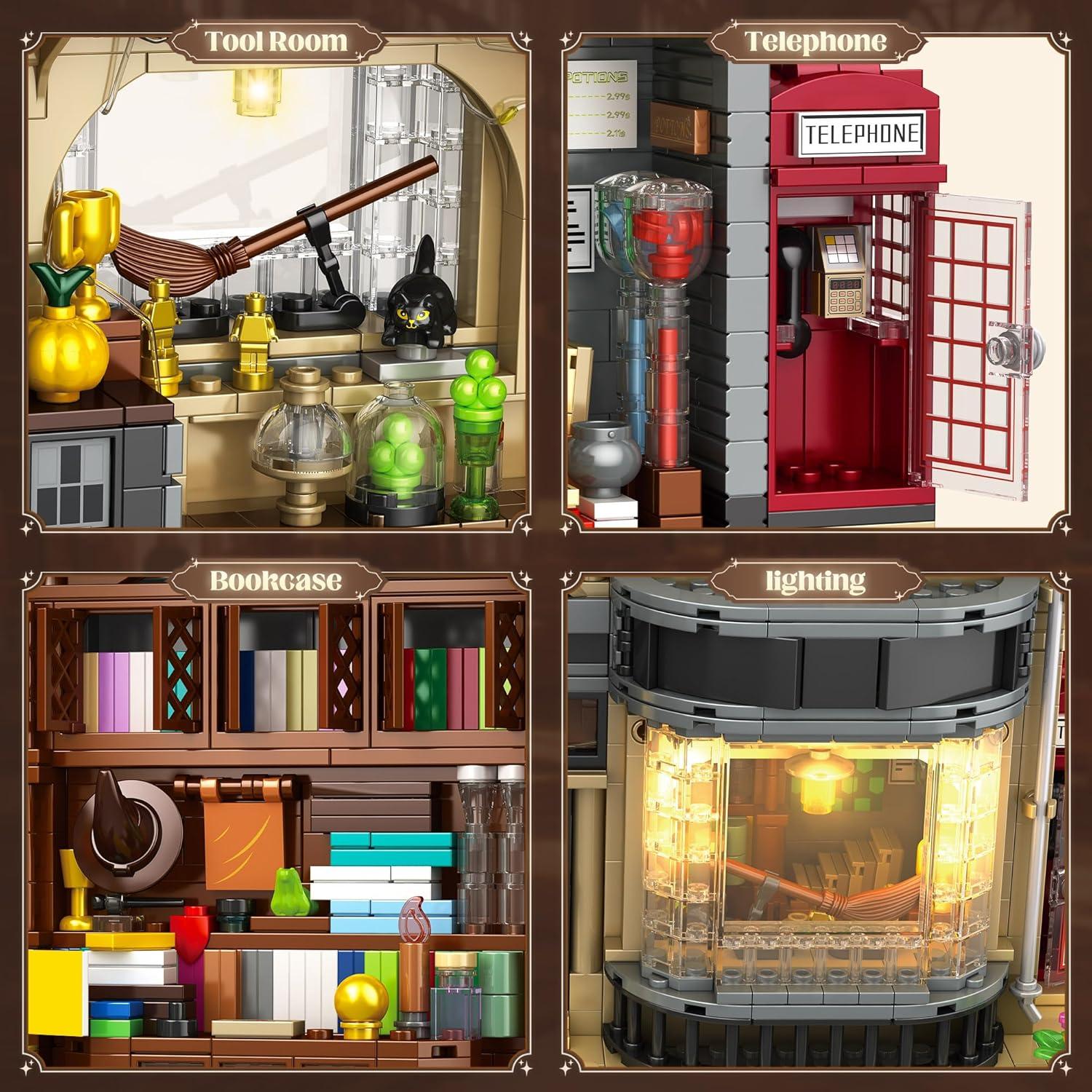 Set de Construcción Diagon Alley Mágico Billionstar 1368 Piezas