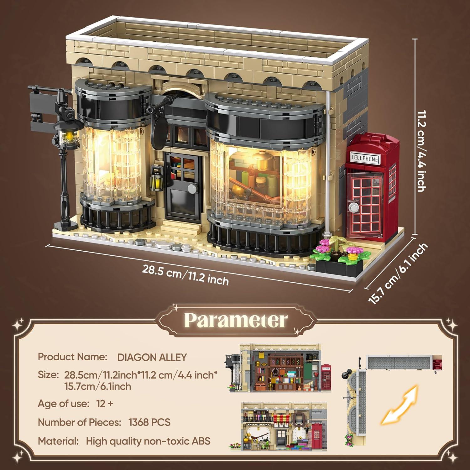 Set de Construcción Diagon Alley Mágico Billionstar 1368 Piezas