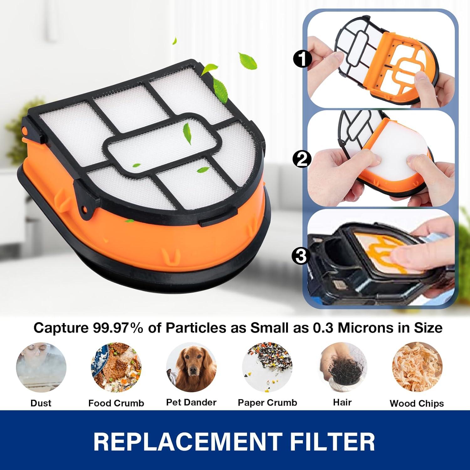 Rodillo y Filtro Shark HydroVac WD161 2 Rodillos + 6 Filtros