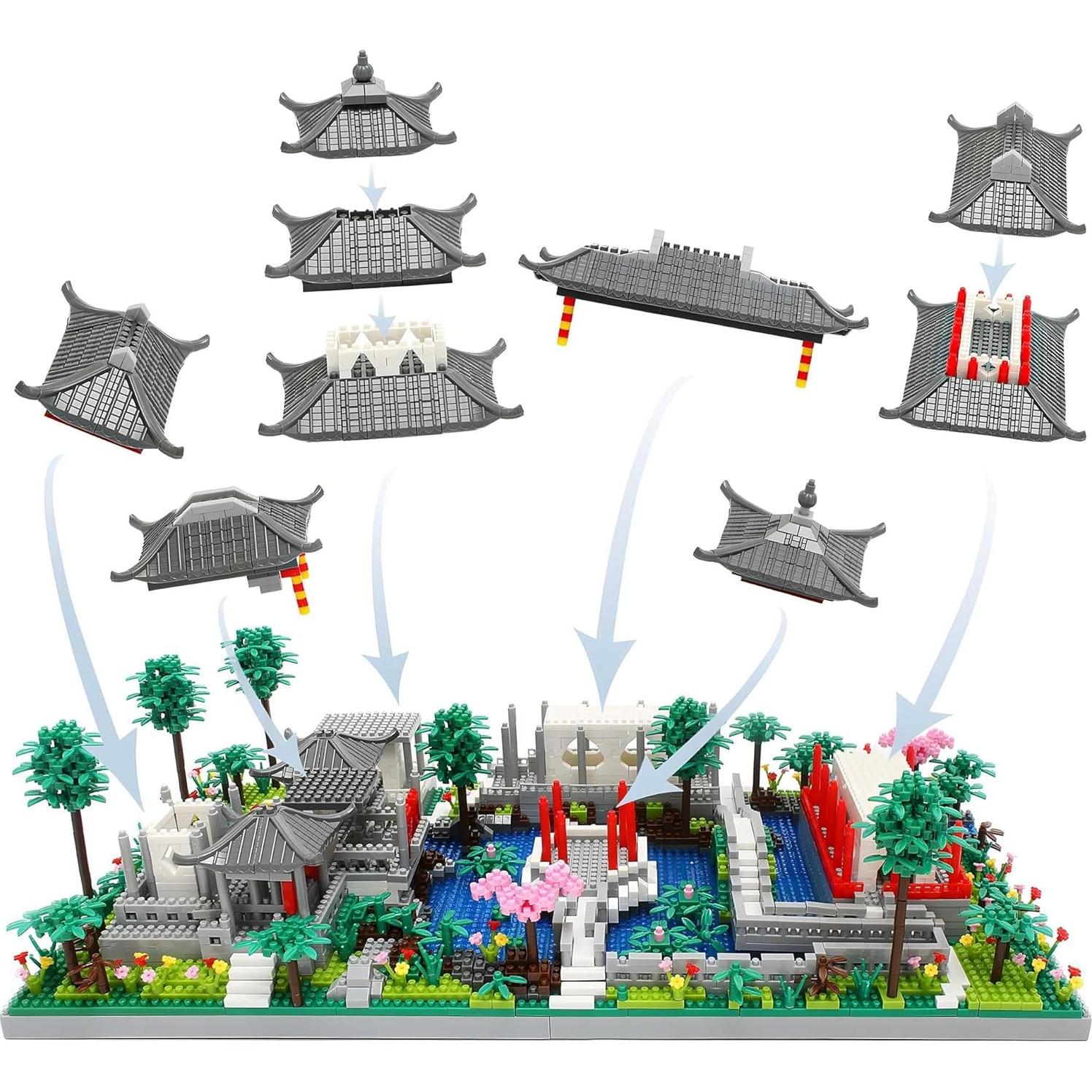 Set de Bloques de Construcción Jardín Chino 3888 Pcs