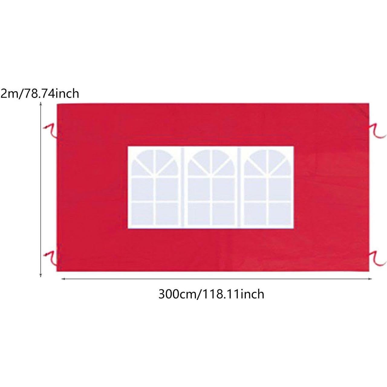 Pared Lateral de Carpa Baoblaze 300x200 cm Impermeable Rojo