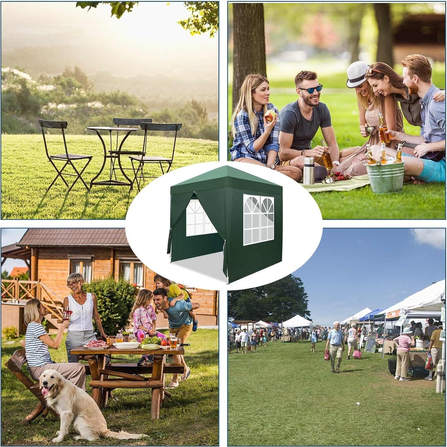 Carpa de Fiesta Exterior Impermeable KEPOOMAN 200x200cm Verde