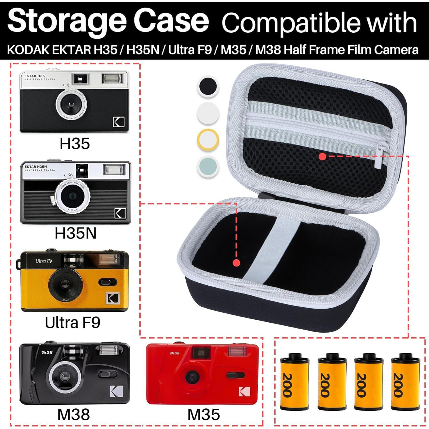 Funda de Almacenamiento Lebakort para KODAK EKTAR H35 Negra y Blanca