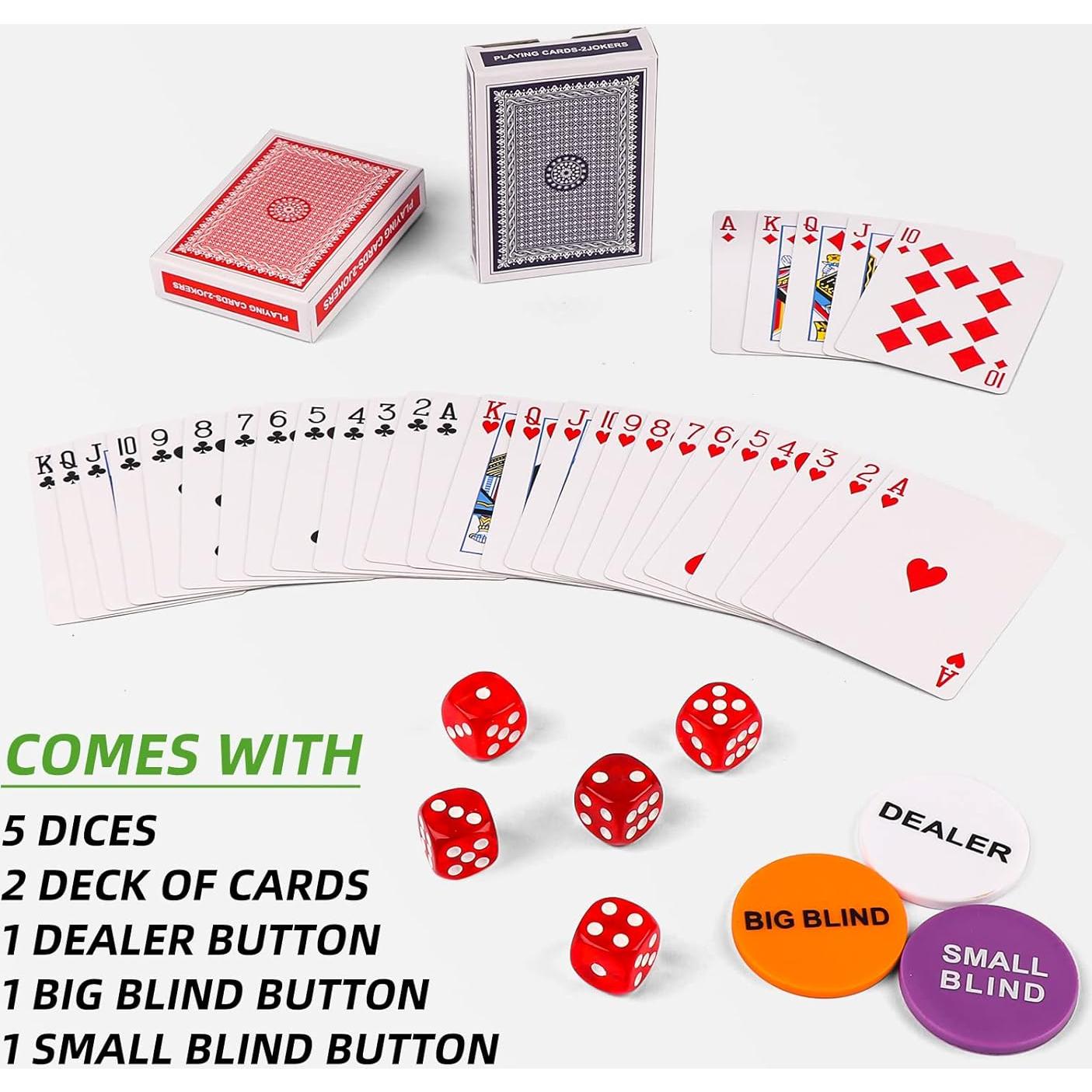 Juego de Fichas de Póker Homwom 500pcs con Estuche Aluminio