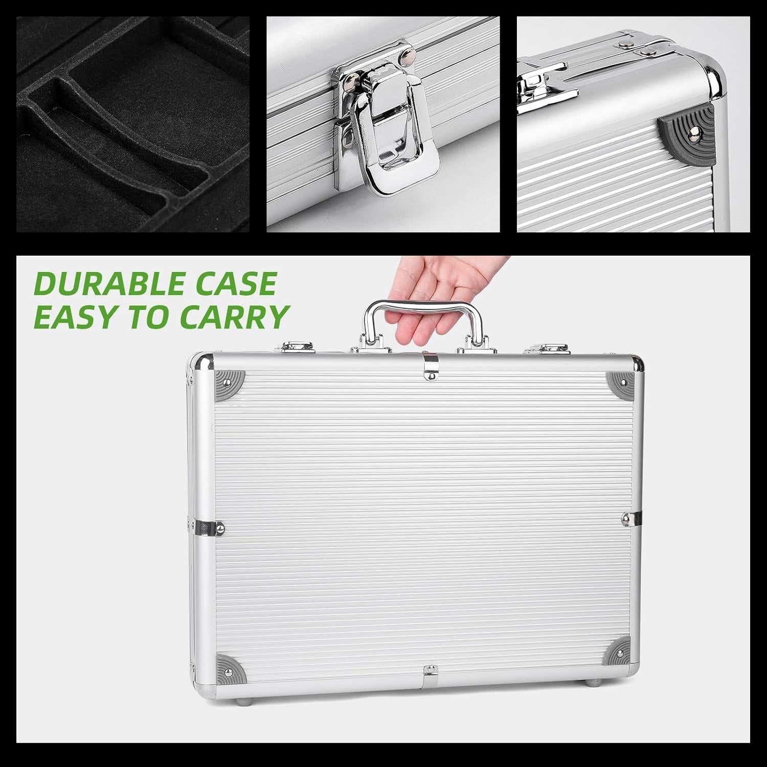 Juego de Fichas de Póker Homwom 500pcs con Estuche Aluminio