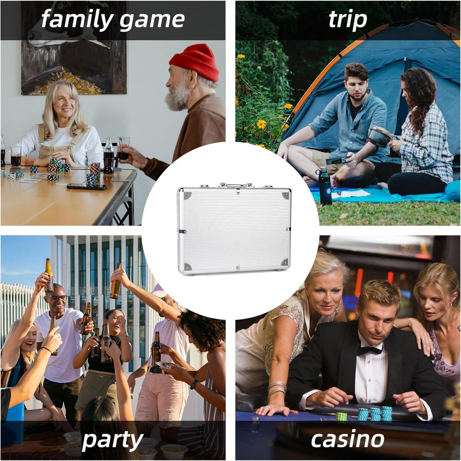 Juego de Fichas de Póker Homwom 500pcs con Estuche Aluminio